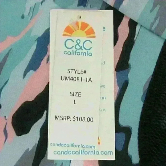NWT $108 C&C California Womens L Camo Scuba Jacket - Picture 3 of 3